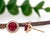 2020s 3.6cts, 7mm Madagascar Ruby and Diamond Halo Earrings in Solid 14k Gold- 2 pieces For Sale - Image 5 of 6