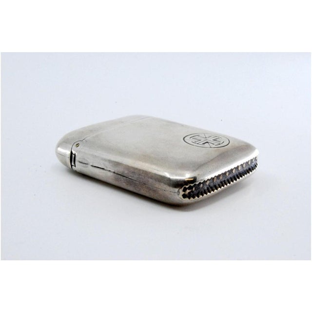 Plain Silver Matchbox with Engraved Cross and Hinged Lid from Liberty For Sale - Image 3 of 11