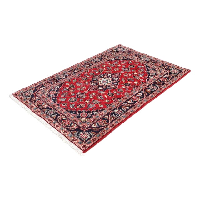 Kashan Rug in Hand-Knotted Wool For Sale