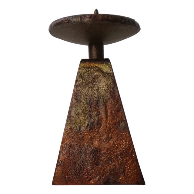 Germn Brutalist Copper and Brass Candleholder, 1960s For Sale