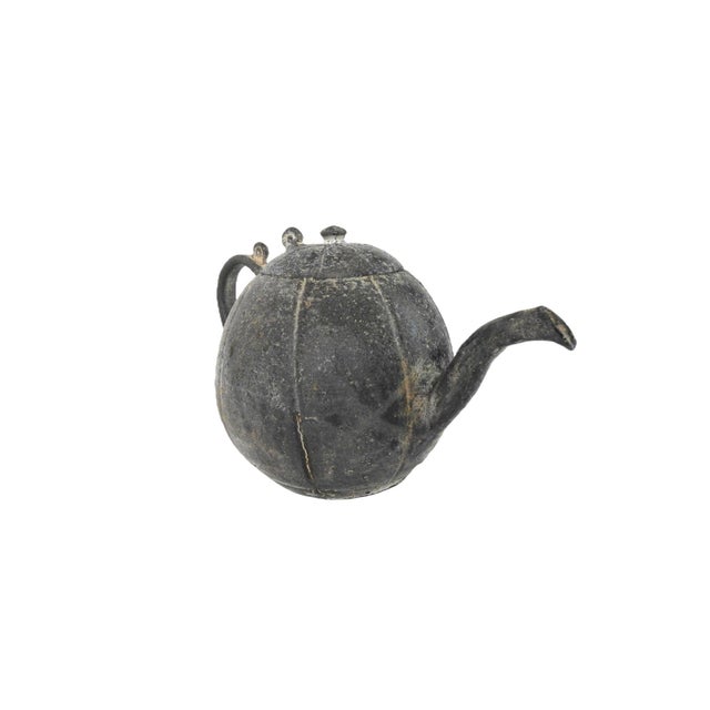 19th Century Japanese Cast Iron Pumpkin-Shaped Chagama/Tetsubin Teapot Late Edo to Early Meiji Period For Sale - Image 12 of 12