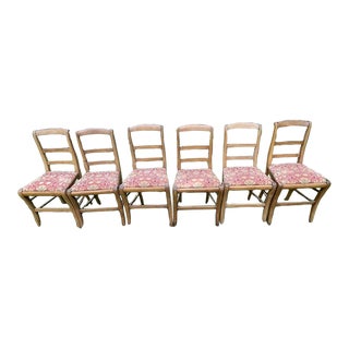 Circa 1900s French Restoration Period Country Chairs in Cherry- Set of 6 For Sale