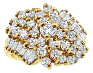 Large Diamond Cluster Engagement Ring 2.50cttw, Size 8