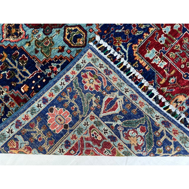 Royal Blue Karachoph Kazak Medallion Hand-Knotted Wool Rug - 3'11" X 6'0" For Sale - Image 12 of 12