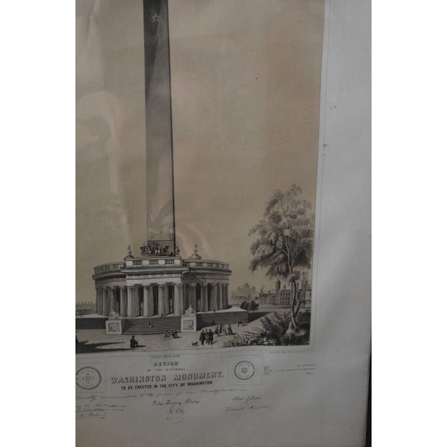 Paper Mid-19th Century Washington Monument Broadside Lithograph For Sale - Image 7 of 10