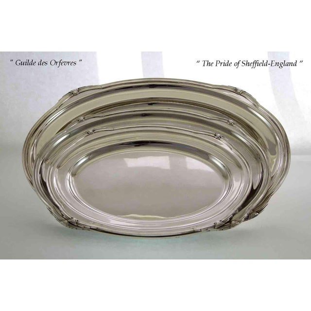1970’s Vintage/New Silverplate Oval Platters With Jubilee, Patented Applied Border - Set of 3 For Sale - Image 9 of 15