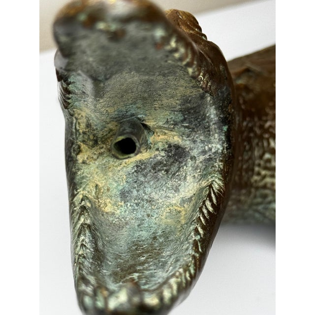 Early 20th Century French Early 20th Century Bronze Crocodile Fountain Head Garden Outdoor Sculpture After Antoine-Louis Barye For Sale - Image 5 of 18