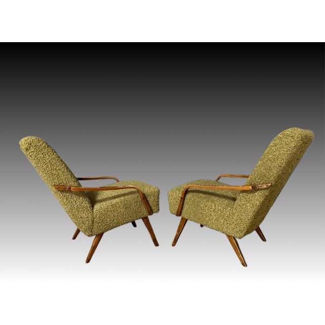 Wood Set of Mid-Century Armchairs by Jaroslav Šmídek for Cesky Nabytek For Sale - Image 7 of 9