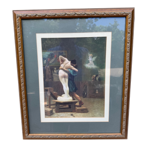1990s Framed Reproduction of "Pygmalion and Galatea" by Late 19th Century French Artist Jean-Léon Gérôme
