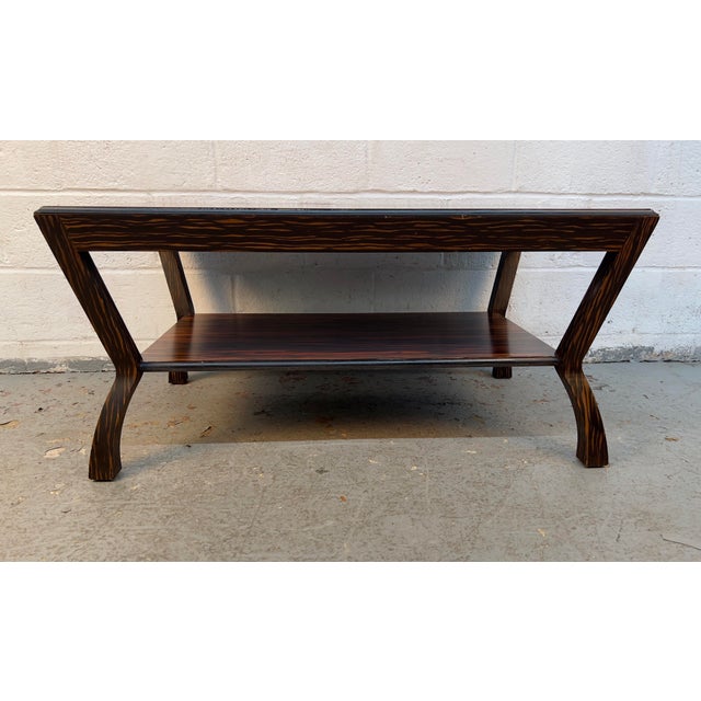 Vintage Modern Macassar Ebony Coffee Table With Sculptural Base For Sale - Image 11 of 13