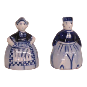 Delft Blue Salt and Pepper Shakers Man and Woman Holland Delftware