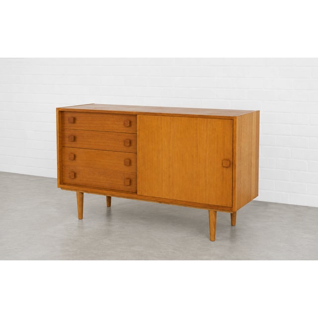 Mid Century Modern Danish Teak Sideboard by Domino Møbler | Vintage Credenza Cabinet | Scandinavian Modern Storage Console, C. 1960’s For Sale - Image 4 of 14
