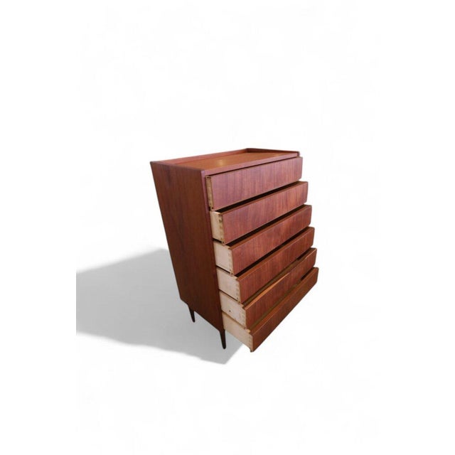 Danish Teak Chest of 6 Drawers, 1960s For Sale - Image 4 of 11