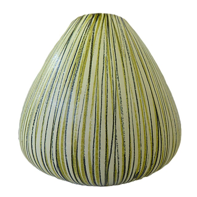 Mid-Century Modern Linea Series Onion Shaped Ceramic Vase by Aldo Londi for Bitossi Italy 1950s For Sale - Image 3 of 11