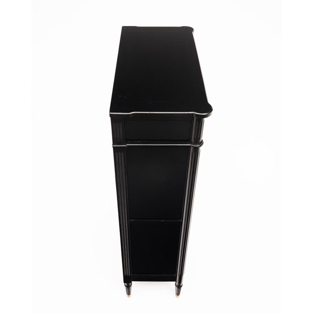 Petite French Louis XVI Style Ebonized Mahogany Vitrine For Sale - Image 9 of 9
