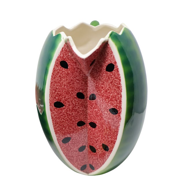Pink Vintage Strata Group “Ripe Watermelons” Sculptural Ceramic Pitcher & Basket Set, 5 Pieces For Sale - Image 8 of 18