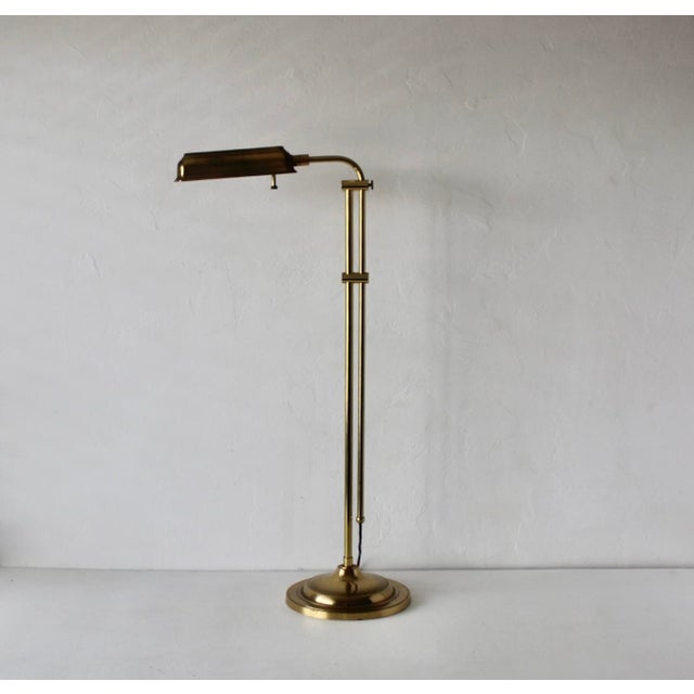 Frederick Cooper 1970s Frederick Cooper Style Brass Pharmacy Library Reading Floor Lamp For Sale - Image 4 of 18