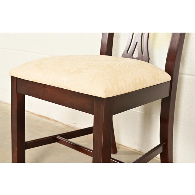 Brown Thomasville Georgian Carved Mahogany Dining Chairs, Set of Six For Sale - Image 8 of 12