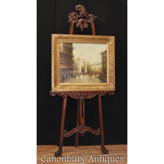 Italian Artist, Triumphal Arch Cityscape, 1980s, Oil Painting, Framed For Sale - Image 12 of 12