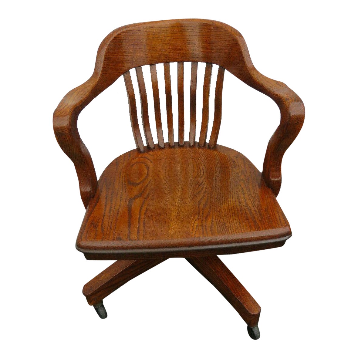 Late 20th Century Jasper Company Oak Swivel Office Desk Side