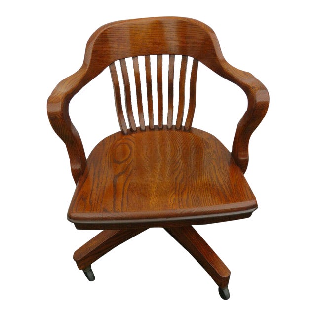 Late 20th Century Jasper Cabinet Company Oak Swivel Office Desk Side Chair Chairish
