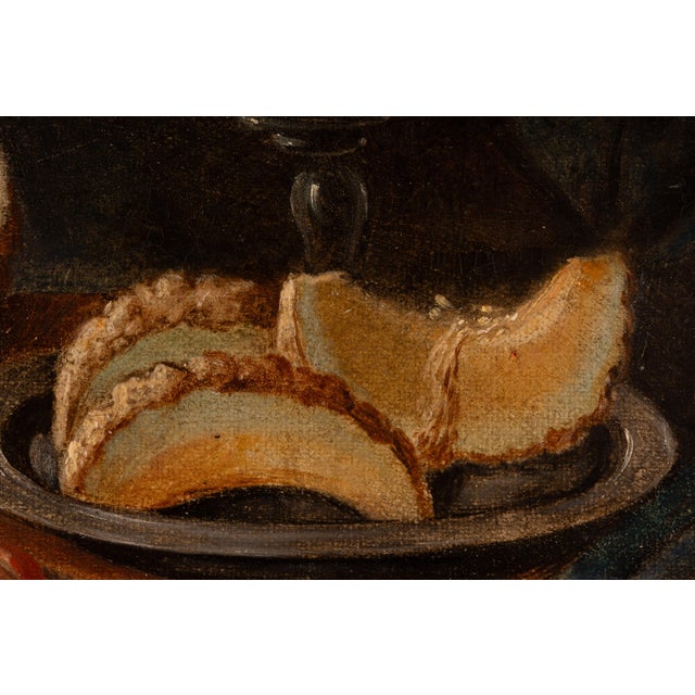 Still Life with Melon and Peaches, 1800s, Oil on Canvas For Sale - Image 5 of 16