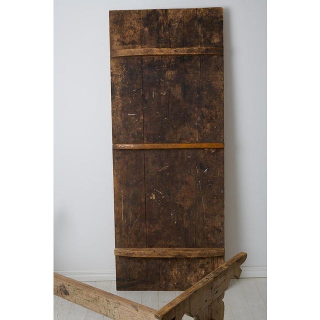 Large Antique Swedish Dining Trestle Table in Pine For Sale - Image 12 of 17