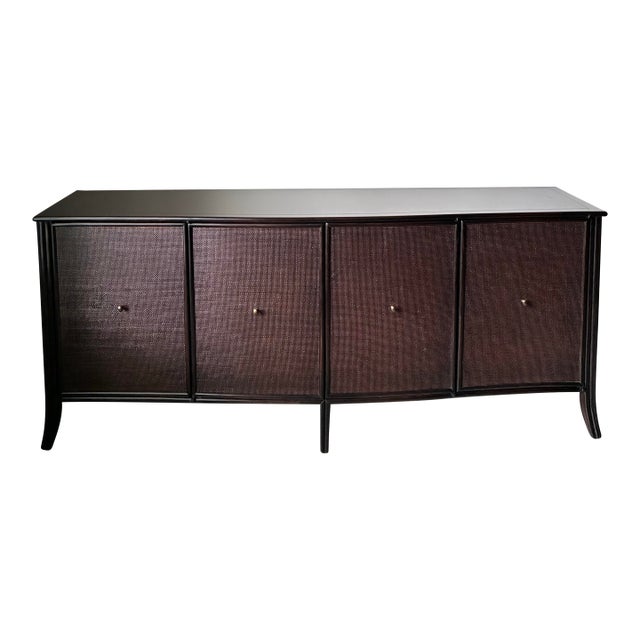 Late 20th Century Barbara Barry for McGuire Rattan Oak Raffia Sideboard Buffet For Sale