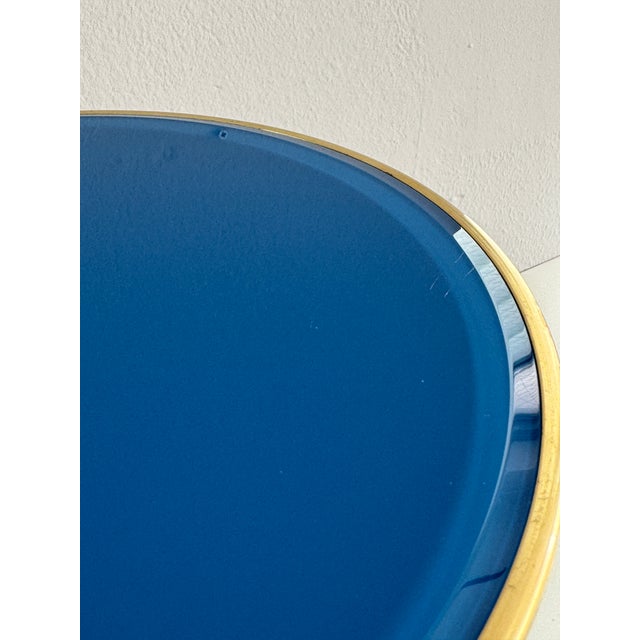 Italian Side Table in Brass and Blue Glass by Osvaldo Borsani for Atelier Borsani Varedo, 1950s For Sale - Image 16 of 17