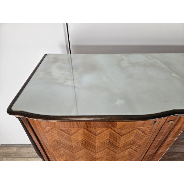 Vintage Walnut Display Cabinet with Glass Doors and Shaped Glass Top, 1960 For Sale - Image 4 of 18