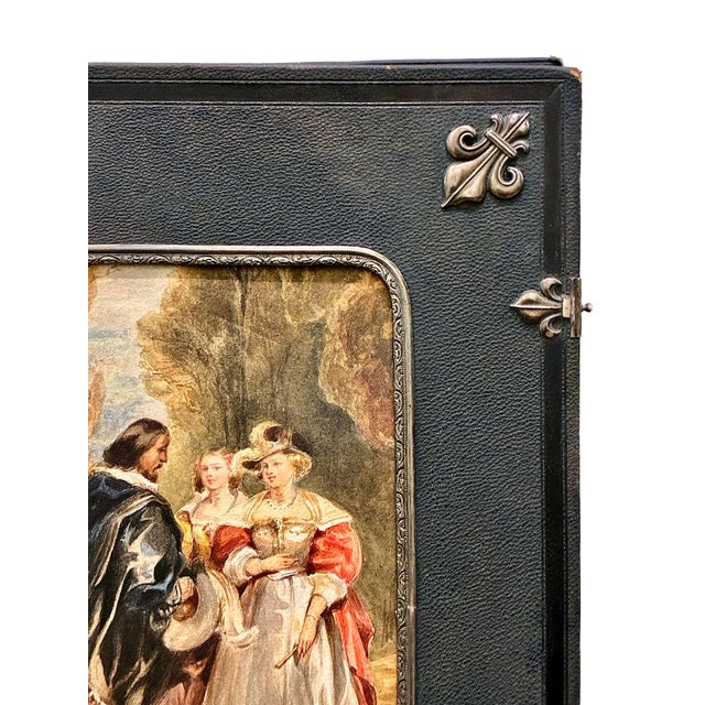 Royal 60th Anniversary Presentation Portfolio With Watercolor and Silver Mounts For Sale - Image 4 of 14