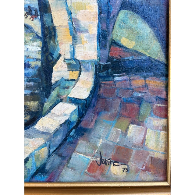 The School of Paris Vintage 1975 Paris School Impressionist Oil Painting of the Seine, Signed For Sale - Image 3 of 9