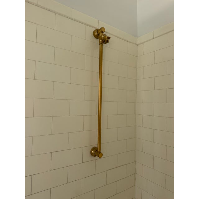 English Czech & Speake London Brass Wall-Mount Tub & Shower Faucet Set With Hand Shower For Sale - Image 3 of 6