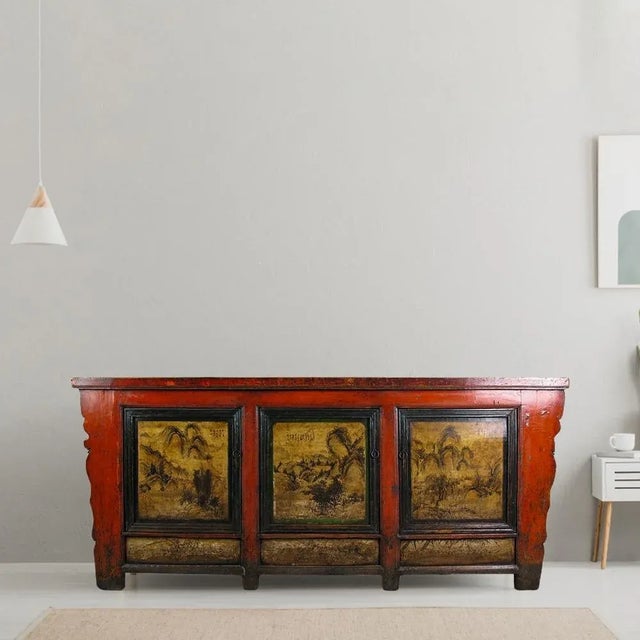 This later 19 century antique cabinets was retrieved from Gansu province, a province in north-central China famous for its...