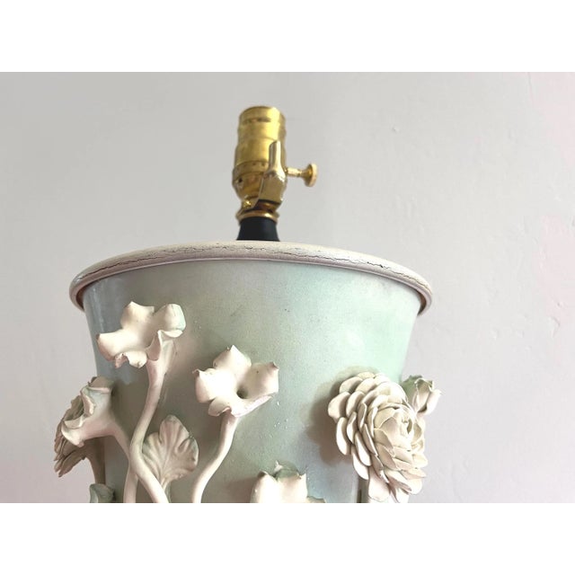 Italian Applied Floral Lamp & Shade, 1960s For Sale - Image 15 of 17