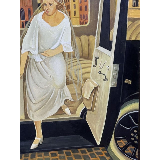 Oil Painting Exiting a Luxury Car Victor Konotopsky For Sale - Image 6 of 9