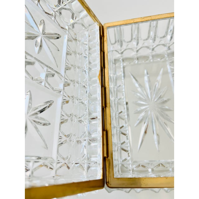 Transparent Large Mid Century French Crystal Casket Jewelry Box For Sale - Image 8 of 10