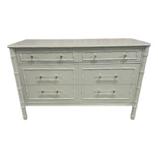 1960s Vintage Thomasville Faux Bamboo Dresser For Sale