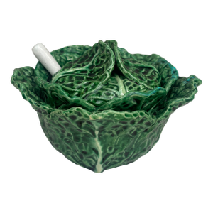 Small Portuguese Majolica Cabbage Tureen Caldas Da Rainha Circa 1950