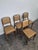 Chairs in Oak and Studded Imitation Leather, 1940s, Set of 4 For Sale - Image 4 of 9