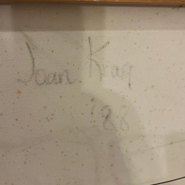 20th Century American Artist Joan King Pastel and Charcoal in Canvas Titled Passive Resistance 2 Signed on Verso For Sale - Image 12 of 12