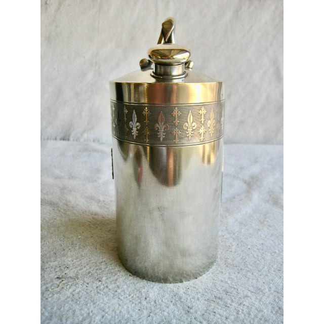 Metal Late 19th Century French Silver-Plate Holy Water Canister From Notre Dame De Lourdes For Sale - Image 7 of 9