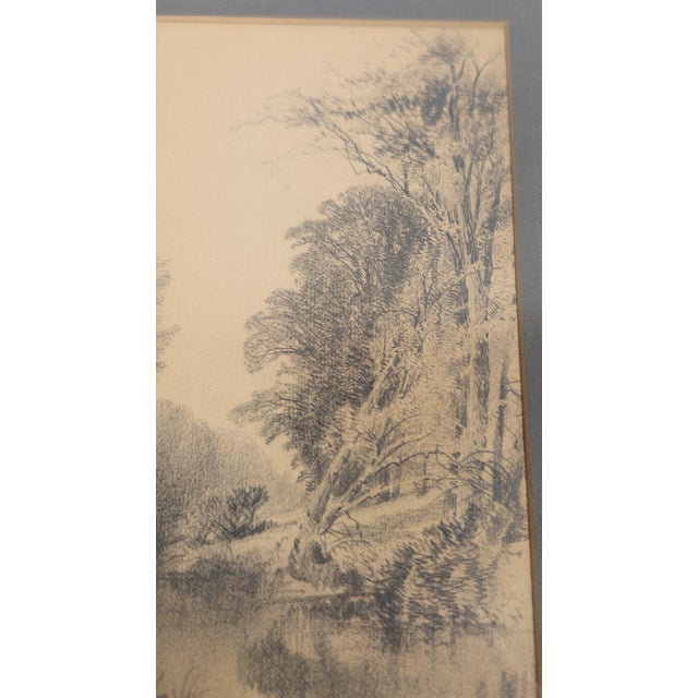 19th Century American Hudson River School Pencil Drawing Study by William Hart For Sale - Image 10 of 14