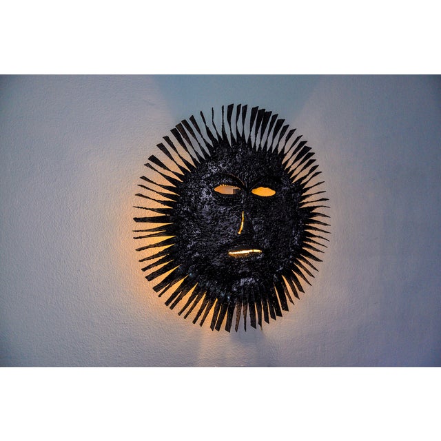 Brutalist Large Sun Sconce, Spain, 1970s For Sale - Image 6 of 10