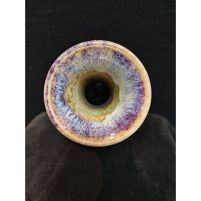 Early 20th Century Chinese Ceramic Vase Jun Ware Flambé Glaze Porcelain Vase For Sale - Image 5 of 11