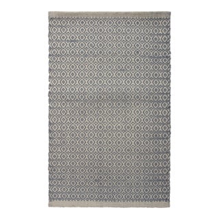 Rug & Kilim’s Contemporary Flatweave in Blue & White Geometric Patterns For Sale