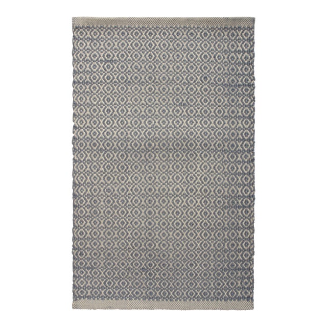 Rug & Kilim’s Contemporary Flatweave in Blue & White Geometric Patterns For Sale