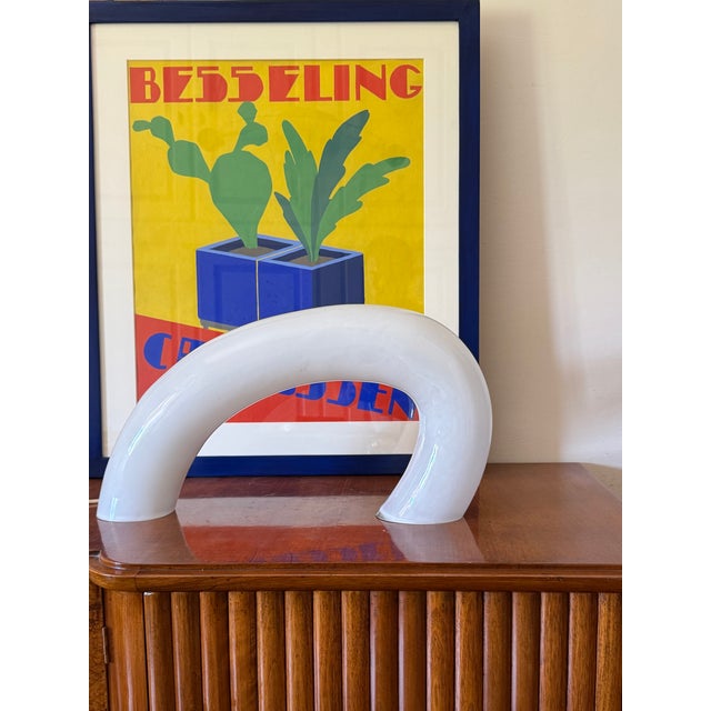 Mid-Century Modern White Murano Glass Sculptural Lamp, Barbini Italy 1970s For Sale - Image 3 of 12