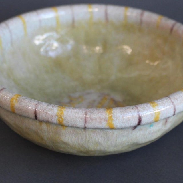 Vintage Italian Decorative Ceramic Bowl by Guido Gambone, 1950s For Sale - Image 12 of 15