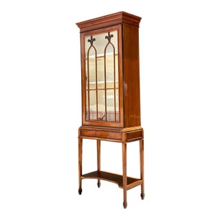 Vintage Mahogany Glass Display Cabinet For Sale